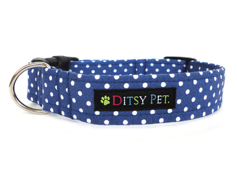 Blue Polka Dot Dog Collar