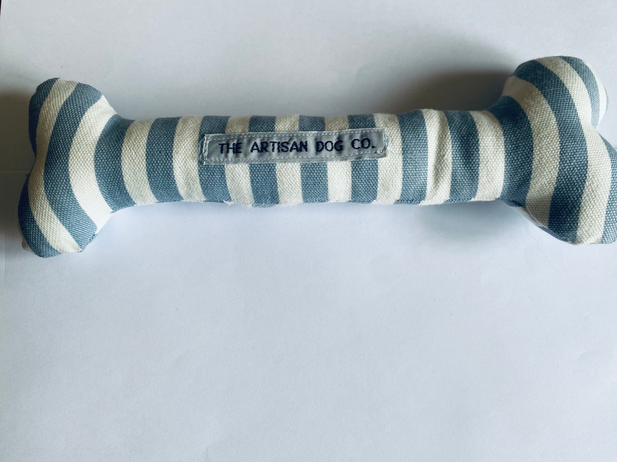 Handcrafted Toy Squeaky Dog Bone Stripes