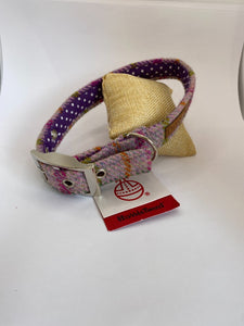Plum Checked Harris Tweed Collar - Medium