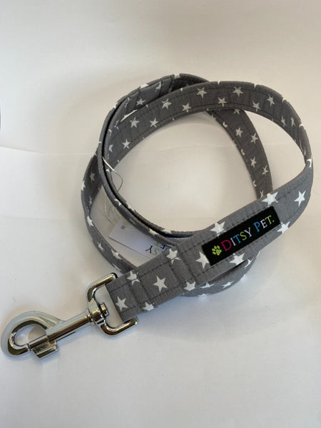 Grey Star Dog Lead - Large/Extra Large