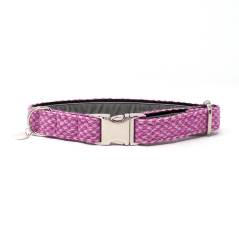 Pink & Dove Harris Design Dog Collar